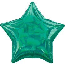 Balónek hvězda holografická zelená