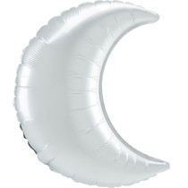 Fóliový balónek měsíc satén bílý 66 cm 