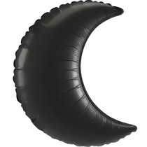 Fóliový balonek měsíc satén černý 66 cm 