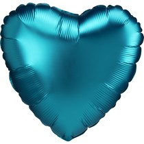 Balónek srdce foliové satén tyrkysové