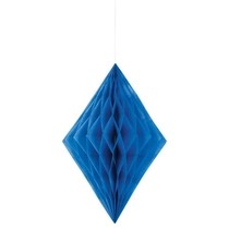 Závěsná dekorace diamant 35cm modrý