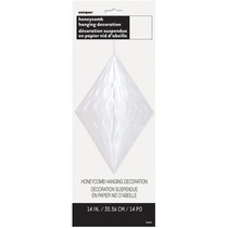 Závěsná dekorace diamant 35cm bílý