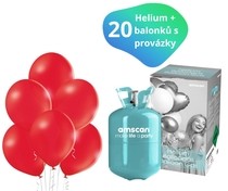 Helium sada na nafouknutí 20 červených balonků 