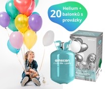 Helium sada 20 ks + balónky 20 ks mix barev