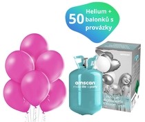 Helium sada + balónky 50 ks růžové  