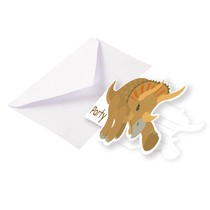 Dinosaurus papírové pozvánky 8 ks 8,5 cm x 12,7 cm