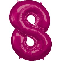 Balónky fóliové narozeniny číslo 8 růžové 86cm