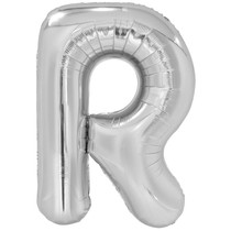 Písmeno R stříbrné foliový balónek 86 cm