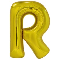 Písmeno R zlatý foliový balónek 86 cm