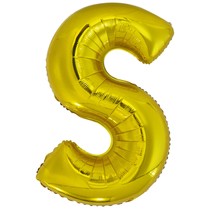 Písmeno S zlatý foliový balónek 86 cm