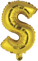 Písmena S zlaté foliové balónky 24,5 cm x 40 cm