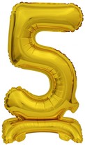 Balónek foliový narozeniny číslo 5 zlatý 38 cm