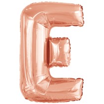 Písmeno E růžovo-zlaté foliový balónek 86 cm