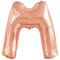 Písmeno M růžovo-zlaté foliový balónek 86 cm