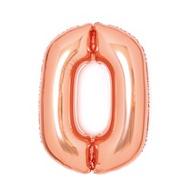 Balónek fóliový narozeniny číslo 0 růžovo-zlaté 66 cm
