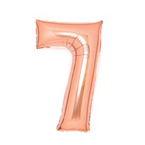 Balónek fóliový narozeniny číslo 7 růžovo-zlaté 66 cm