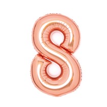Balónek fóliový narozeniny číslo 8 růžovo-zlaté 66 cm