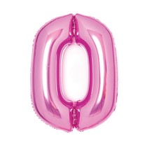 Balónek fóliový číslo 0 růžový 66 cm