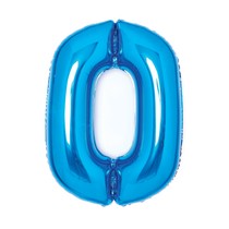 Balónek fóliový narozeniny číslo 0 modrý 66 cm
