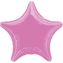 Balónek hvězda růžová metalická