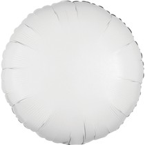 Balónek kruh bílý metalický