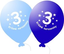 Narozeninové balónky modré s potiskem 3 - 5 ks