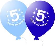 Narozeninové balónky modré s potiskem 5 - 5 ks