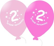 Narozeninové balónky růžové s potiskem 2 - 5 ks