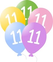 Balónky s číslem 11, 5ks