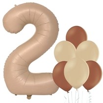 Balónek číslo 2 cappucino 66 cm