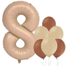 Balónek číslo 8 cappucino 66 cm