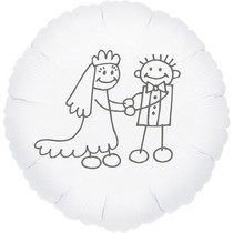 Svatební balónek fóliový bílý kruh panačči 