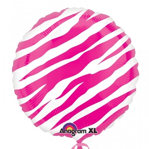 Foliový balónek zebra růžový 45cm