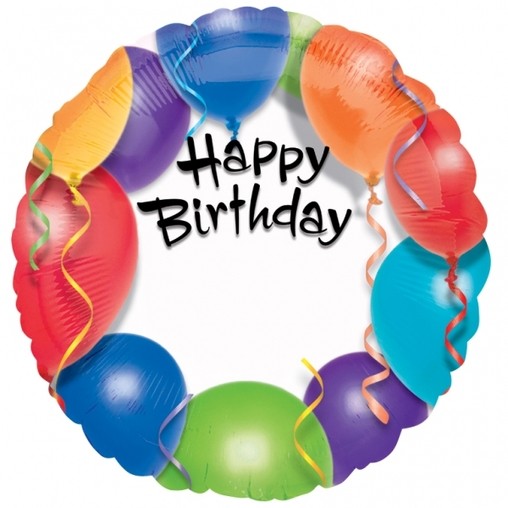 Fóliový balónek šťastné narozeniny 45cm