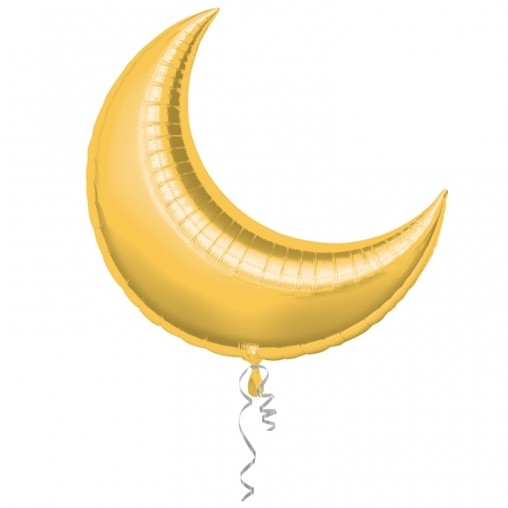 Foliový balonek měsíc zlatý 89 cm