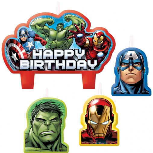 Avengers svíčky k narozeninám 4 ks