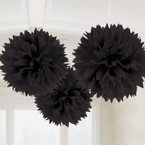 Závěsné dekorace černé 3 ks 40,6 cm 