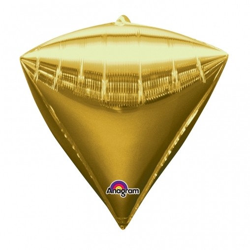 Diamant zlatý balónek foliový 38 x 43 cm