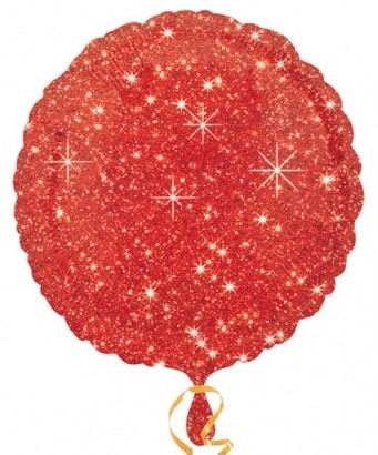 Balonek kruh červený - hvězdy 