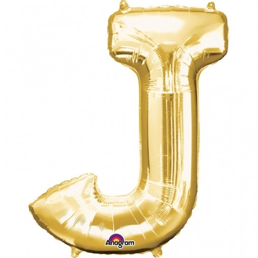 Písmena J zlaté foliové balónky 83 cm x 58 cm