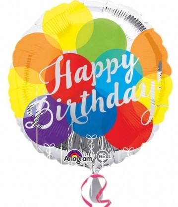 Šťastné narozeniny foliový balónek 43cm