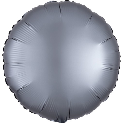 Balónek kruh foliová satén světle šedá