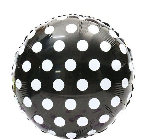 Fóliový balónek černo - bílé tečky 45cm