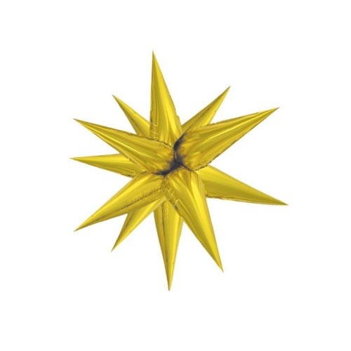 Hvězda zlatá 70 cm 3D foliový balón