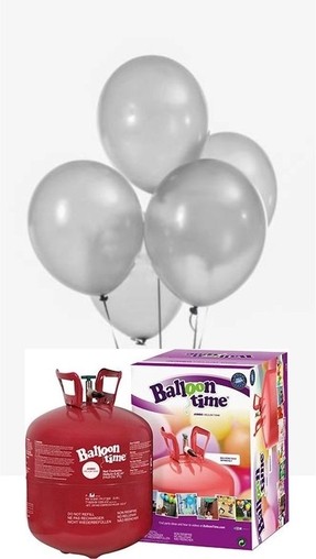 Helium Balloon time sada balónky Metallic Silver