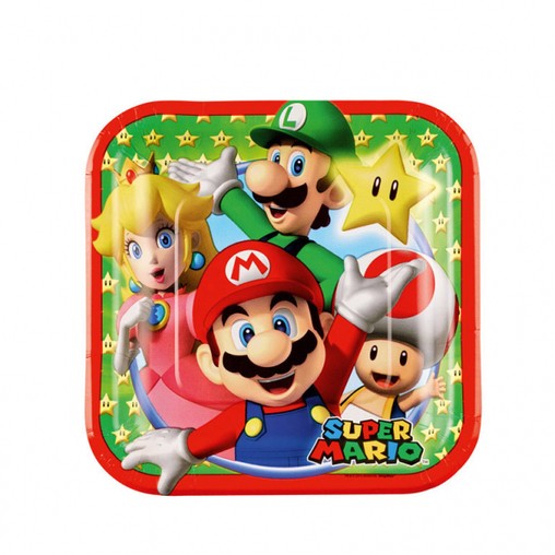 Super Mario talíře 8ks 8cm x 18cm