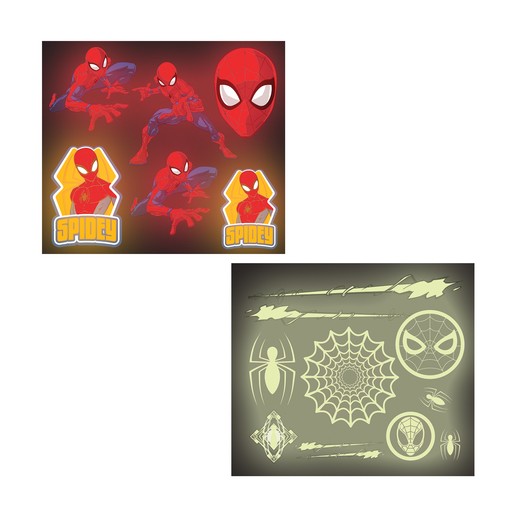 Spiderman samolepky svítící ve tmě 16 ks