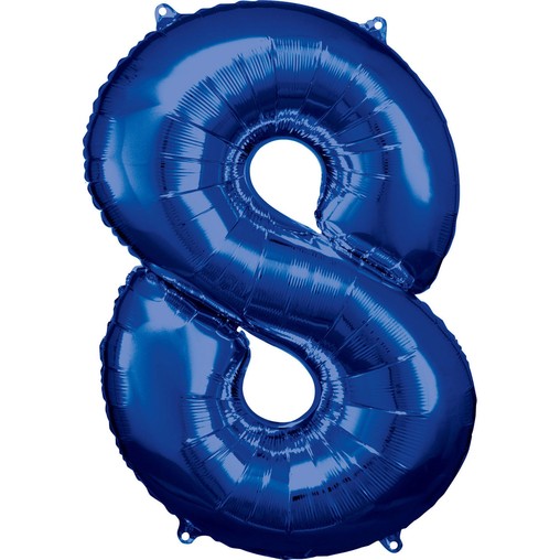 Balónky fóliové narozeniny číslo 8 modré 86cm