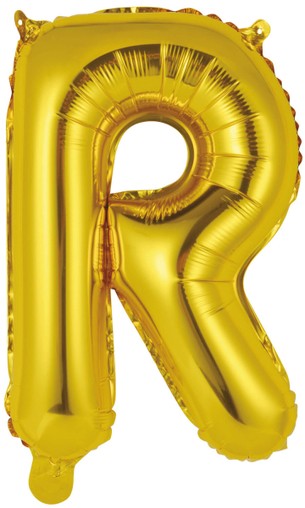 Písmena R zlaté foliové balónky 33 cm x 22 cm