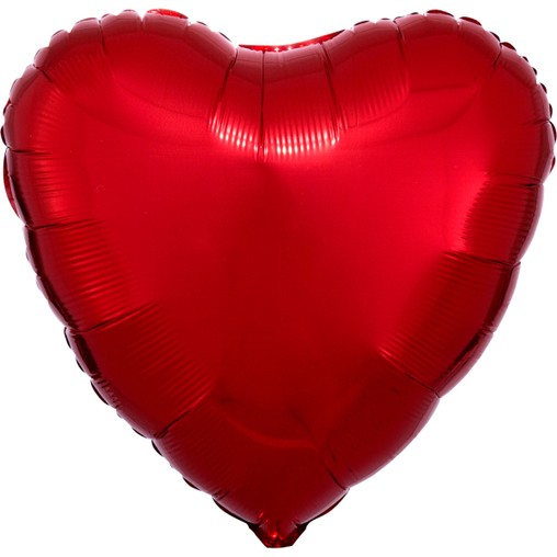 Balónek srdce červené metalické 